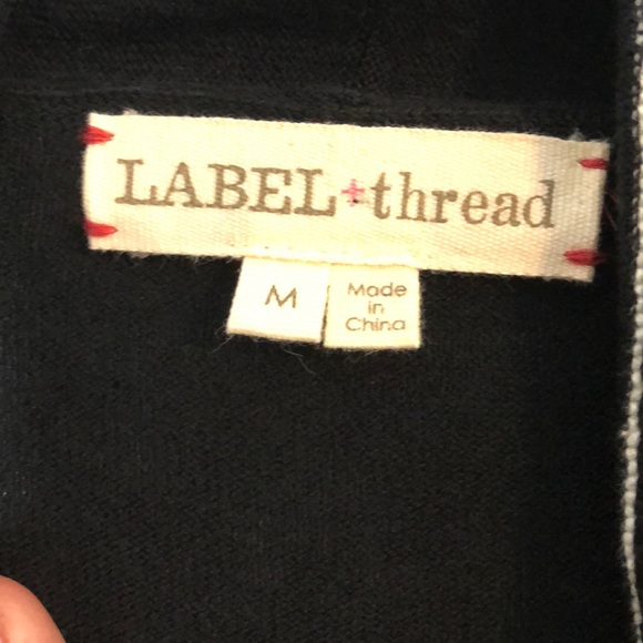Label + Thread size M black light weight cardigan sweater layer work fall winter - Picture 2 of 13